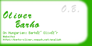 oliver barho business card